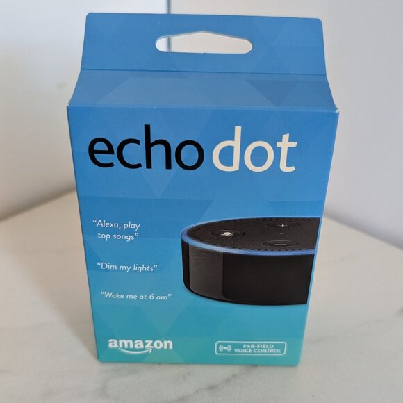 Amazon Echo Dot with Voice Control Smart Speaker in Black  - New/Never Opened - Picture 1 of 6